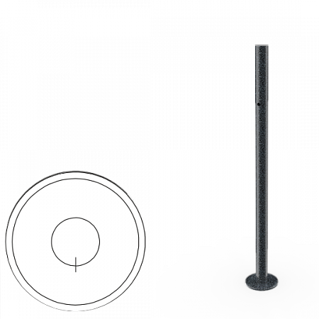Стойка ограждения базовая с отверстием под фиксатор (антик серебро, черный)